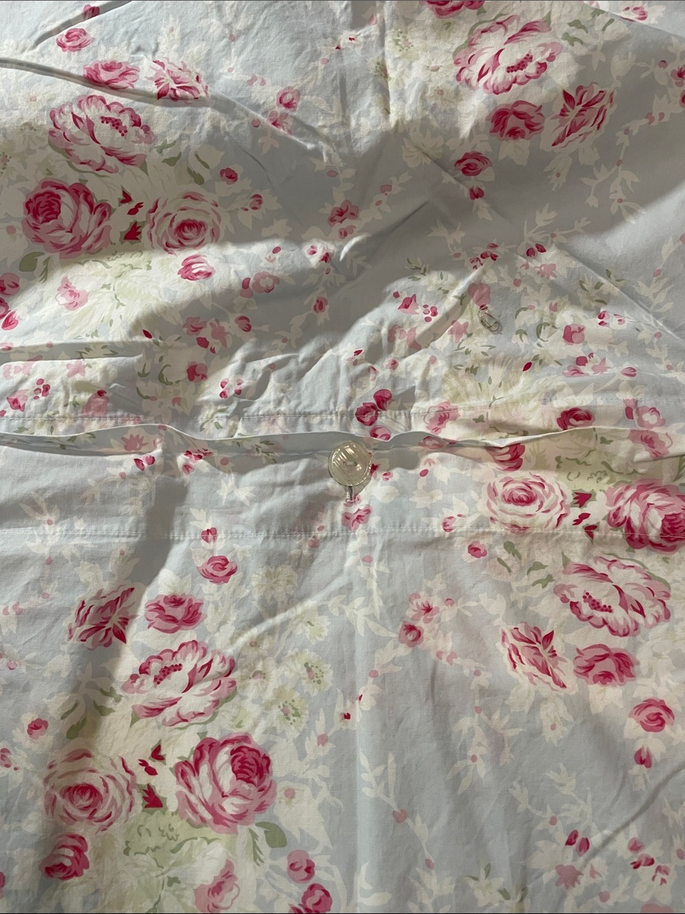 Floral Duvet Cover with Ruffle Shams Set - Light Blue & Pink Granny/Shabby chic - Picture 5 of 8